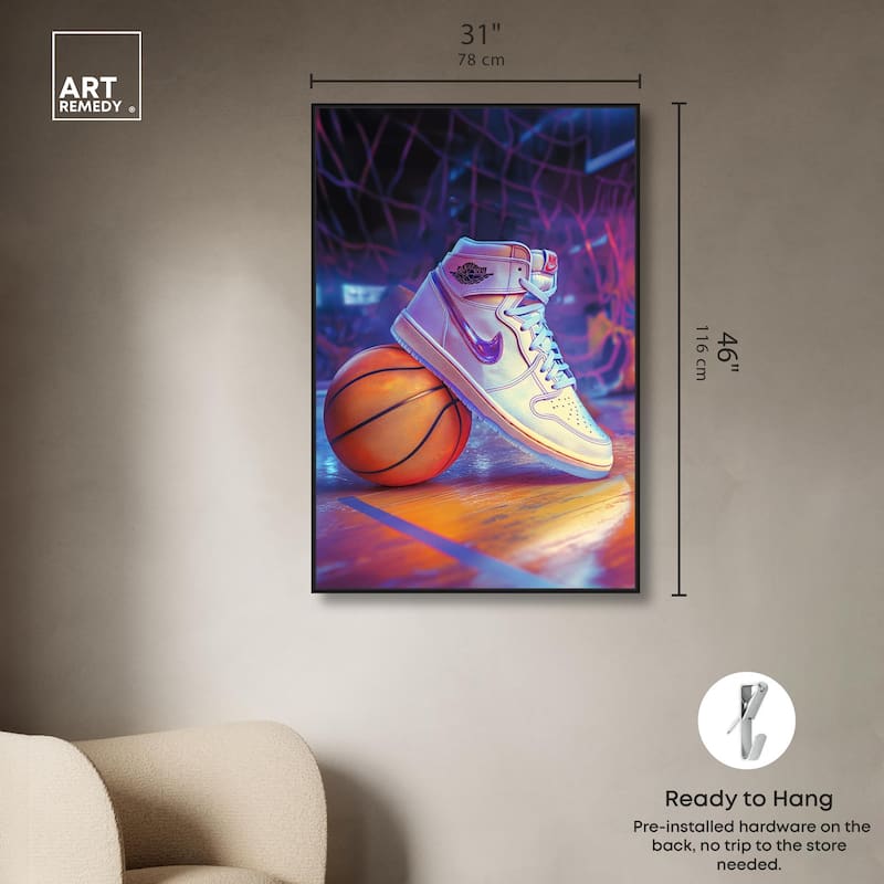 Neon Basketball Court Canvas by Art Remedy