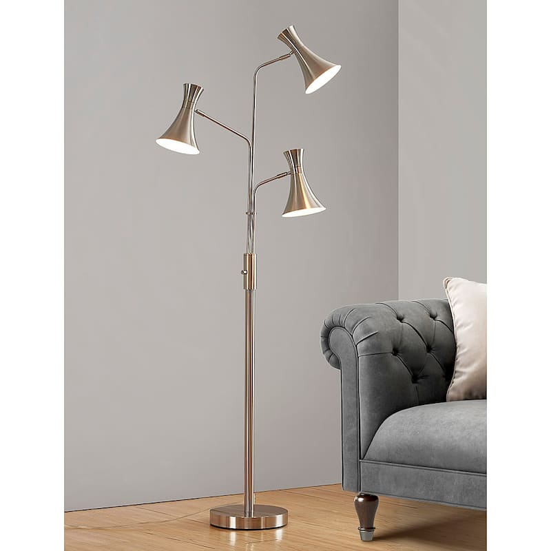 HOMEGLAM Bonnie 3-light Tree Floor Lamp - Brushed Nickel