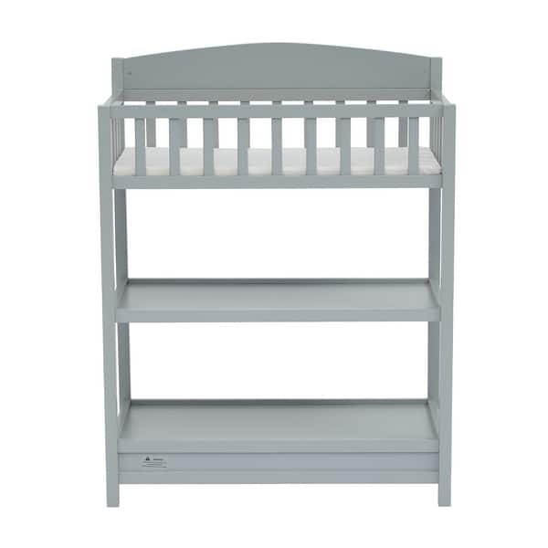 slide 2 of 7, Kinbor Baby Safety Rails Changing Table with Changing Pad Multi Storage Baby Changing Station for Infants or Babies, Grey Grey