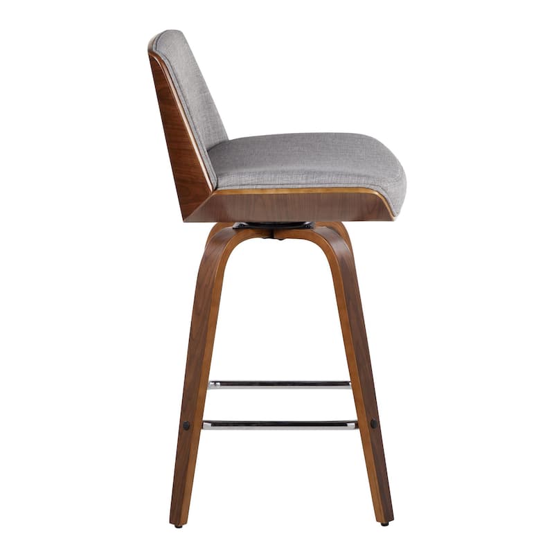 Carson Carrington Clemens 26" Fixed-Height Counter Stool with Bent Wood Legs & Square Footrest (Set of 2)