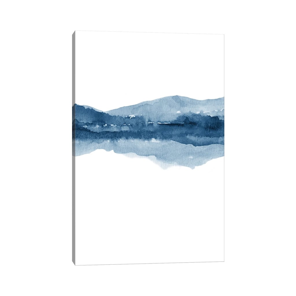 iCanvas "Watercolor Landscape X Navy Blue - 2/2" by Nouveau Prints Canvas Print