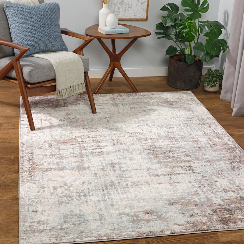 Livabliss Helios Modern Industrial Area Rug - Camel - 6'7" x 9'