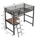 preview thumbnail 12 of 22, Industrial Modern Design Twin Size Metal Loft Bed with Sloping Ladder,Built-in Desk and Shelf Under-Bed,Sturdy Metal Frame