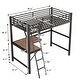 preview thumbnail 12 of 22, Modern Design, Safety for Kids, Sturdy Metal Loft Bed with Built-in Desk and Shelf
