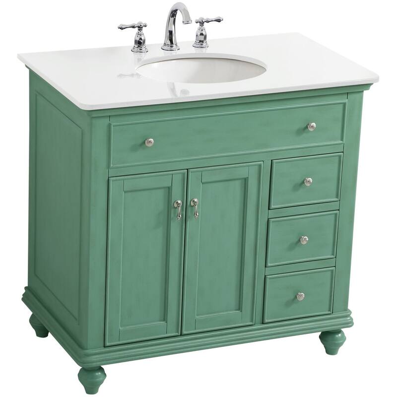 Elegant Lighting VF12336-VW Otto 36" Free Standing Single Basin Vanity