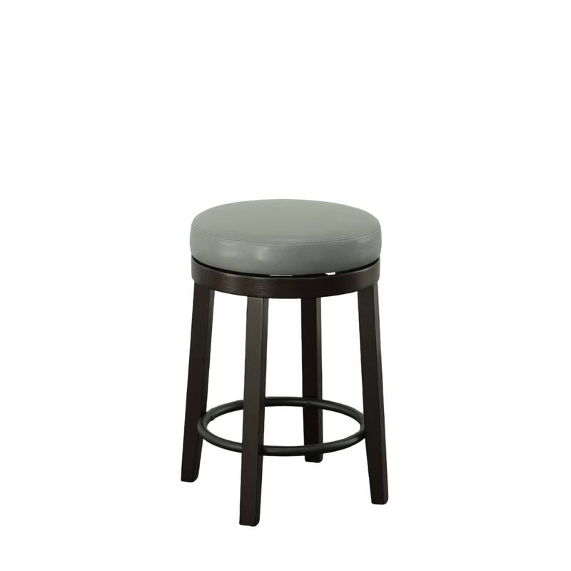 Counter Stools with Swivel Seat - 24" - Gray and Espresso Brown - Set of 2