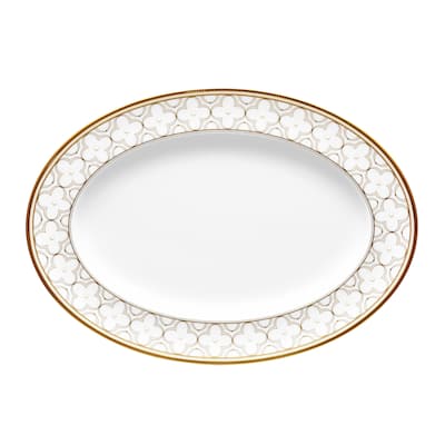 Noritake Trefolio Gold Oval Platter, 14"