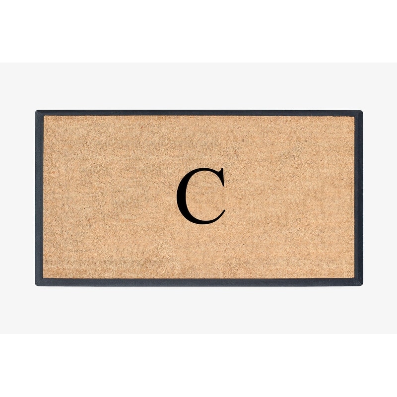 A1HC Rubber and Coir Molded Double Monogrammed Door Mat 30"x48" - monogrammed c