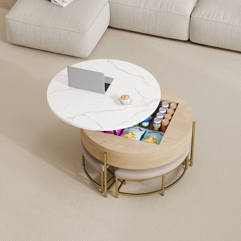Modern Round Lift Top Coffee Table