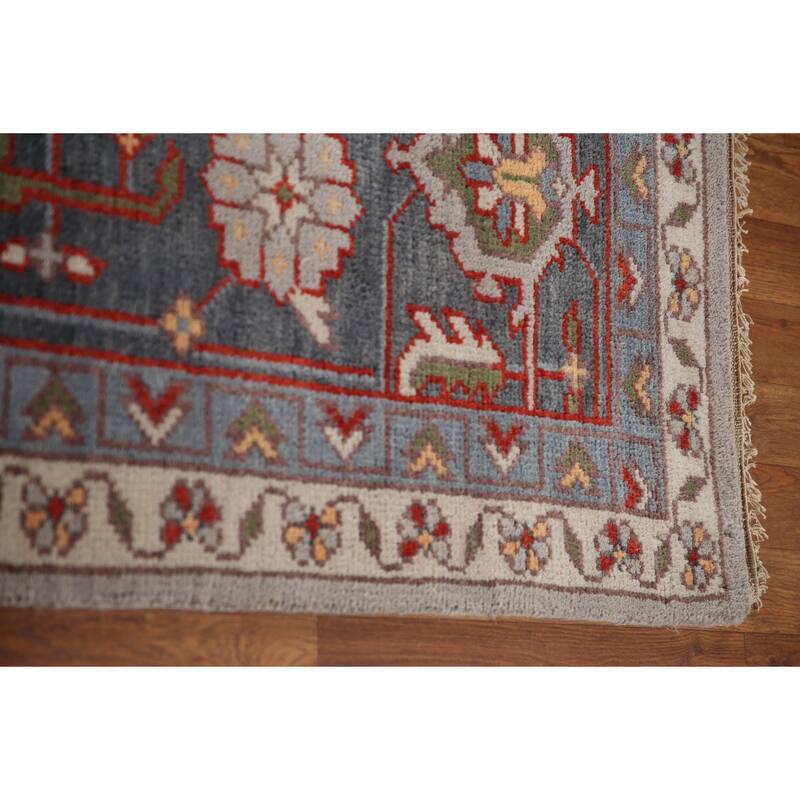 Gray Oushak Large Oriental Rug Hand-Knotted Wool Carpet - 11'10"x 14'10"