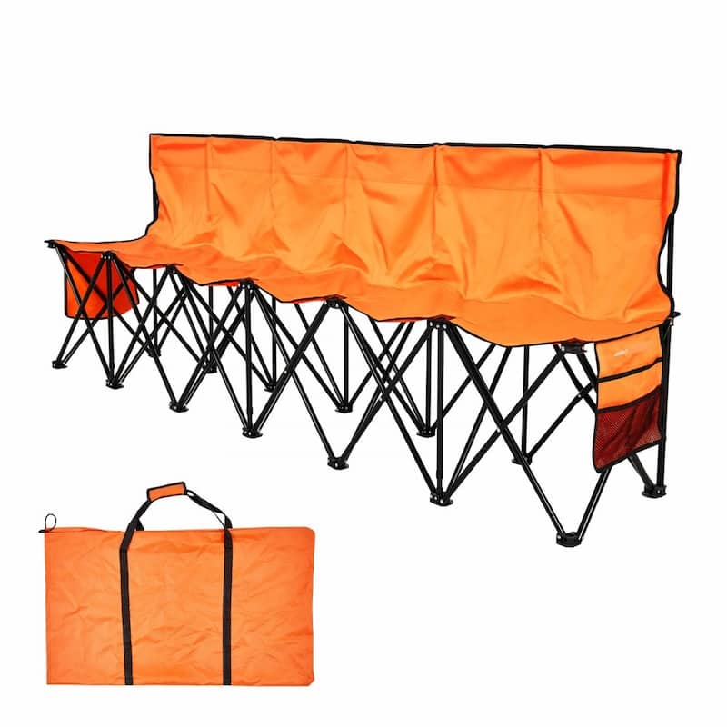 Foldable Team Bench with 600D Oxford Fabric Sturdy Iron Frame for Sports and Outdoor Use