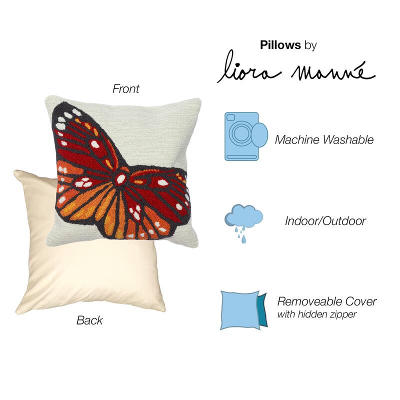 Liora Manne Frontporch Butterfly Indoor/Outdoor Pillow