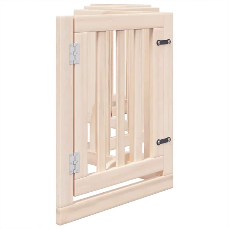 vidaXL Dog Gate Poplar wood Foldable Dog Gate Rectangular