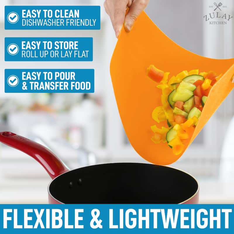 Zulay Kitchen Extra Thick Flexible Cutting Board Mats for Kitchen