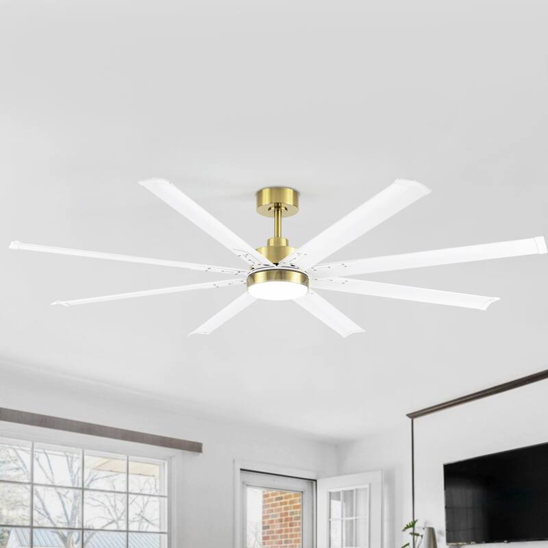 72 in. Integrated LED Indoor Black-Aluminum-Blade Ceiling Fans with Light and Remote
