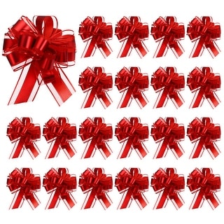 20pcs Pull Bows 6.3 Inch Wide Organza Ribbon Bows for Gift Wrapping ...