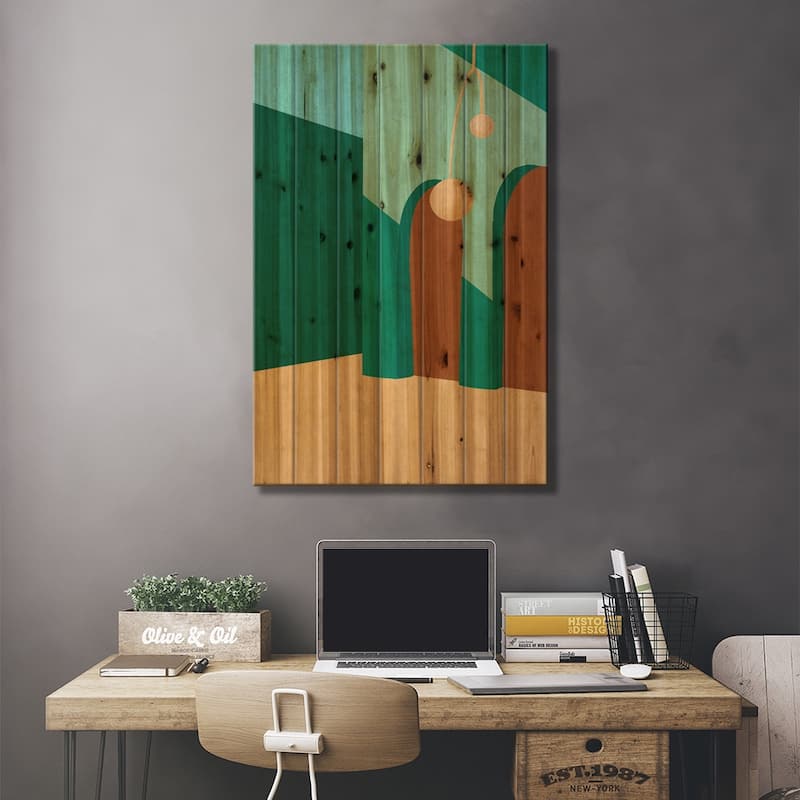 Rua Esmeralda Print On Wood by Reyna Noriega - Multi-Color