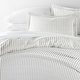 preview thumbnail 1 of 6, Becky Cameron Rugged Stripes Ultra Soft Oversized 3-piece Duvet Cover Set Light Gray - King