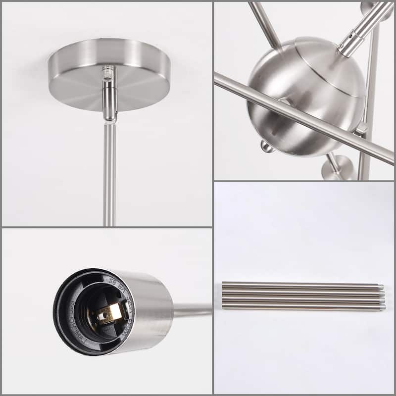 6-Light Sputnik Chandelier for Living Room Bedroom
