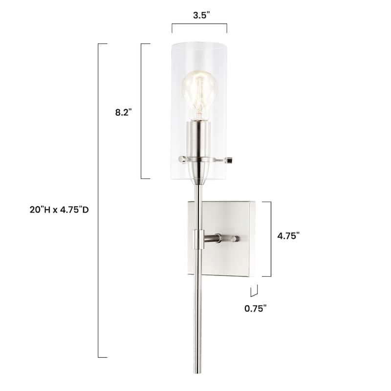 Light Society Montreal Clear Glass Wall Sconce