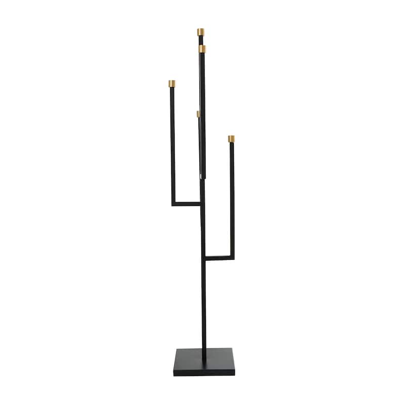Black Metal 5 Candle Candelabra