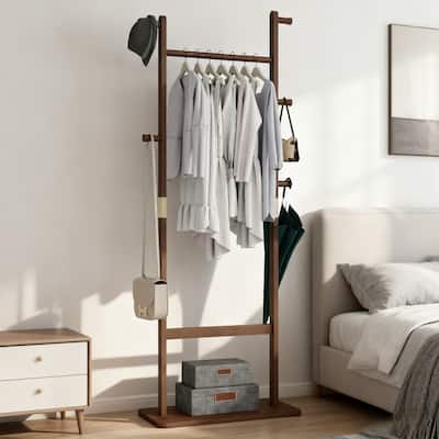 Solid Wood Coat Rack Stand, Easy to Assemble Free Standing Hanger