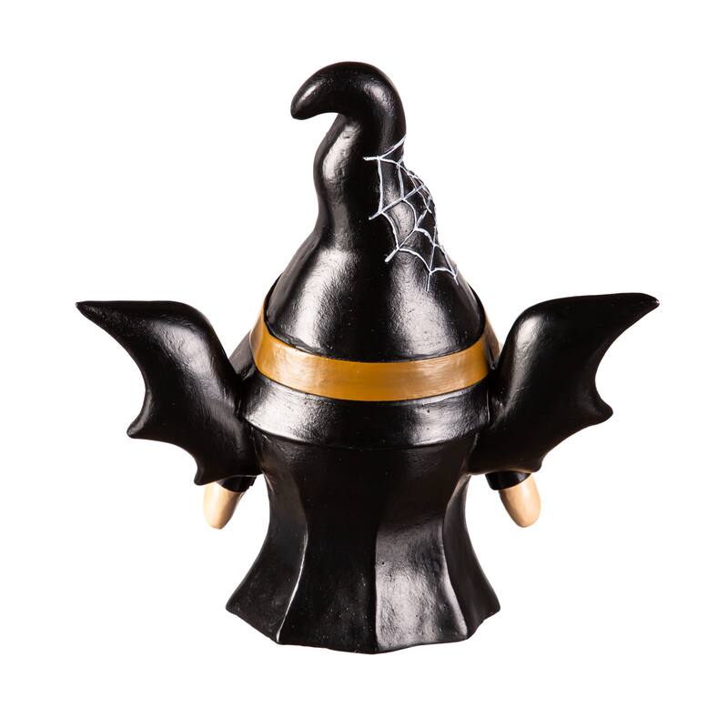 8.75" LED Resin Gnome with Witch Hat Tabletop Decor