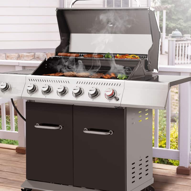 Royal Gourmet GA6402H Deluxe 6-Burner Gas Grill, Black