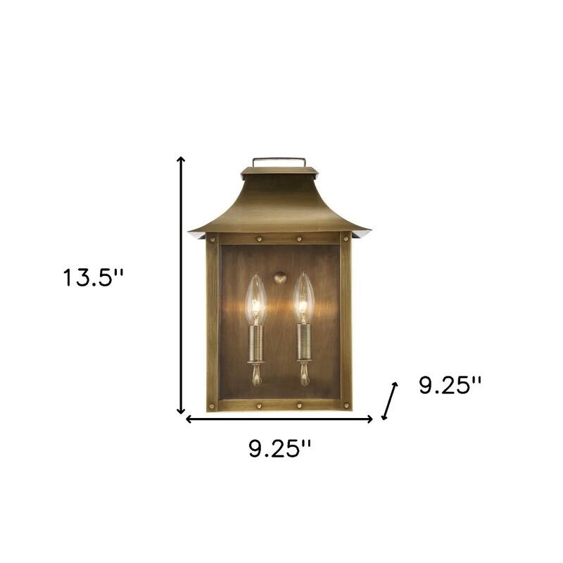 Traditional 2-Light Pocket Wall Lamp with Antique Lantern Design