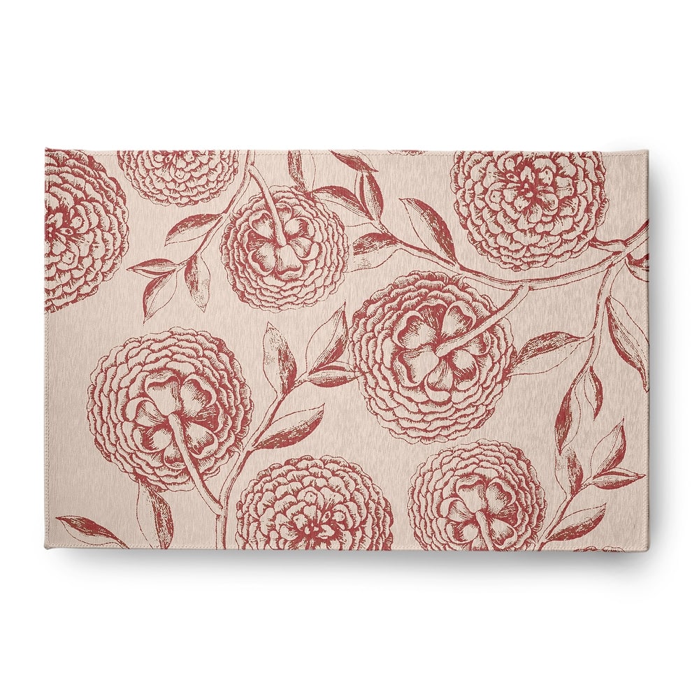 Antique Flowers Spring Chenille Indoor/Outdoor Rug