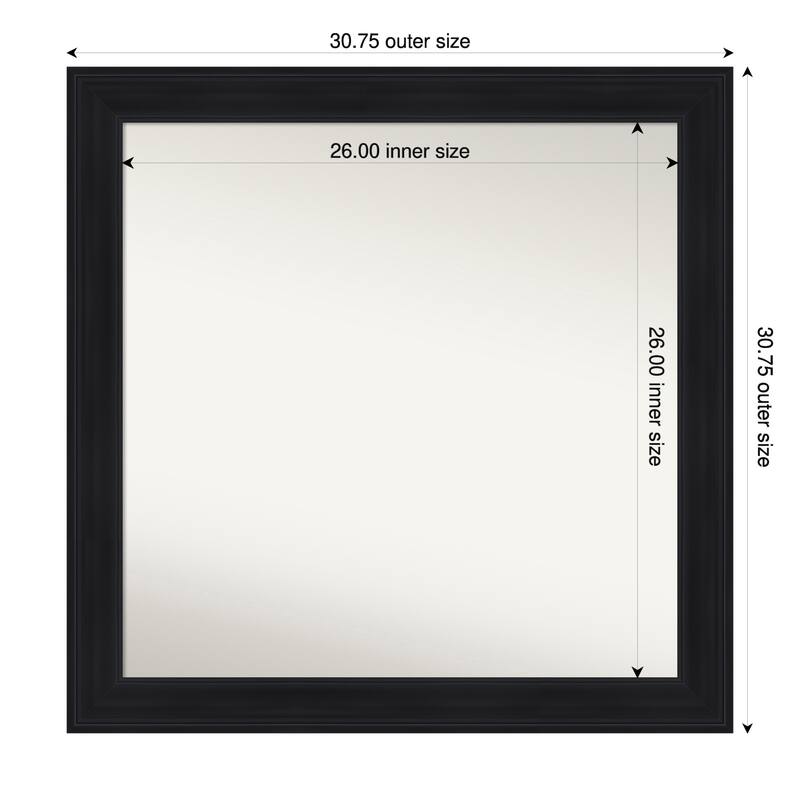 Abbey Black Non-Beveled Framed Wall Mirror - Abbey Black - 31 x 31 in