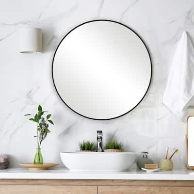 Copper Grove Aluminum Thin-framed Round Wall Mirror