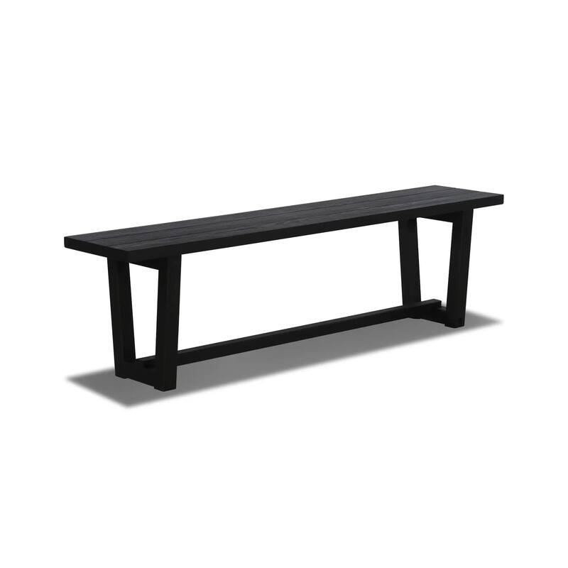 Cascais Solid Wood Bench with Industrial Base