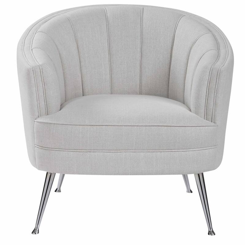 Uttermost Janie 33" Wide Upholstered Arm Chair with Iron Legs