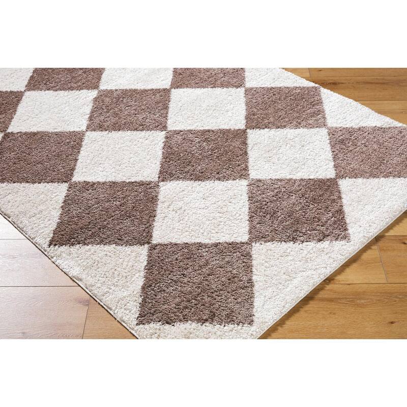 Livabliss Scandinavian Fossay Shag Diamond Washable Area Rug