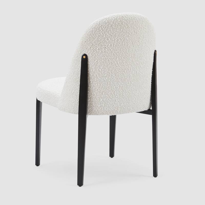 Morden Fort Upholstered Side Chair in White and Black (Set of 4)