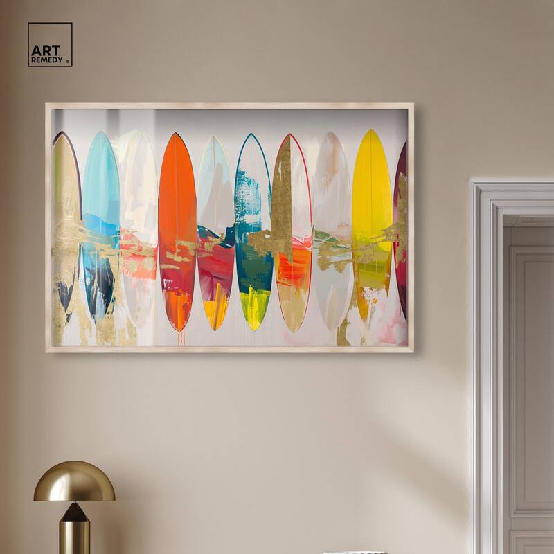 Surfboard Horizons II Shadowbox by Art Remedy