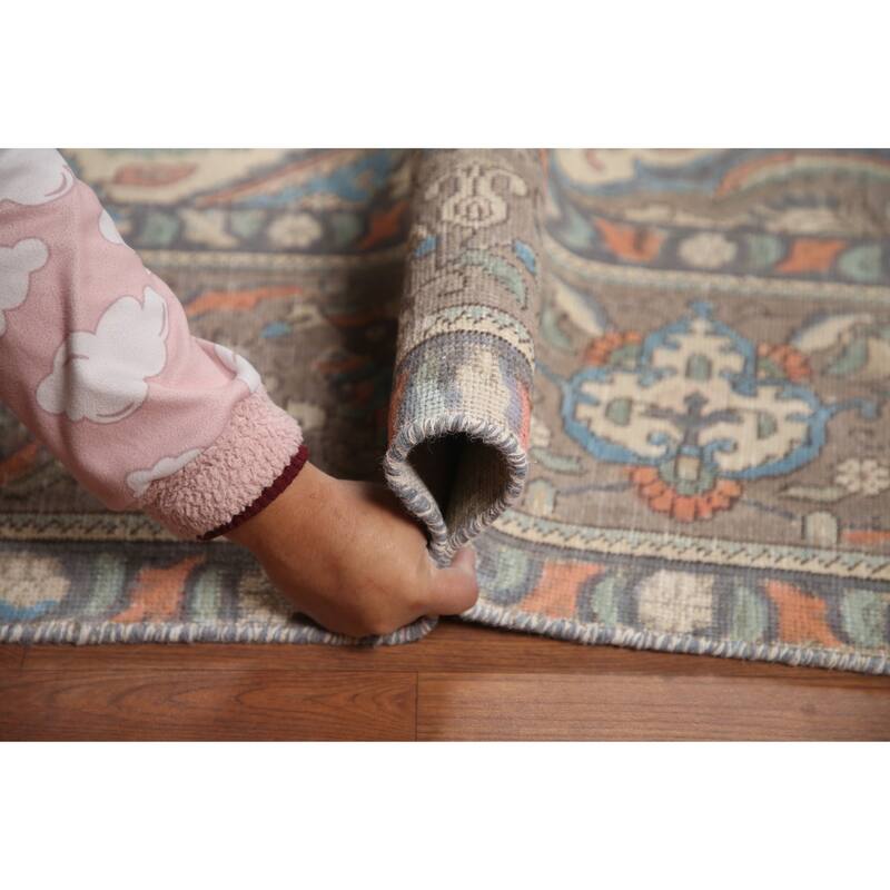 Hand Knotted Oriental 100% Wool Carpet Traditional Medallion Peach Tabriz Area Rug - 12' 8'' X 9' 8''