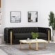 preview thumbnail 2 of 32, Keyser Modern Glam Tufted Velvet 3 Seater Sofa by Christopher Knight Home - 83.75" L x 34.50" W x 27.25" H Black + Gold