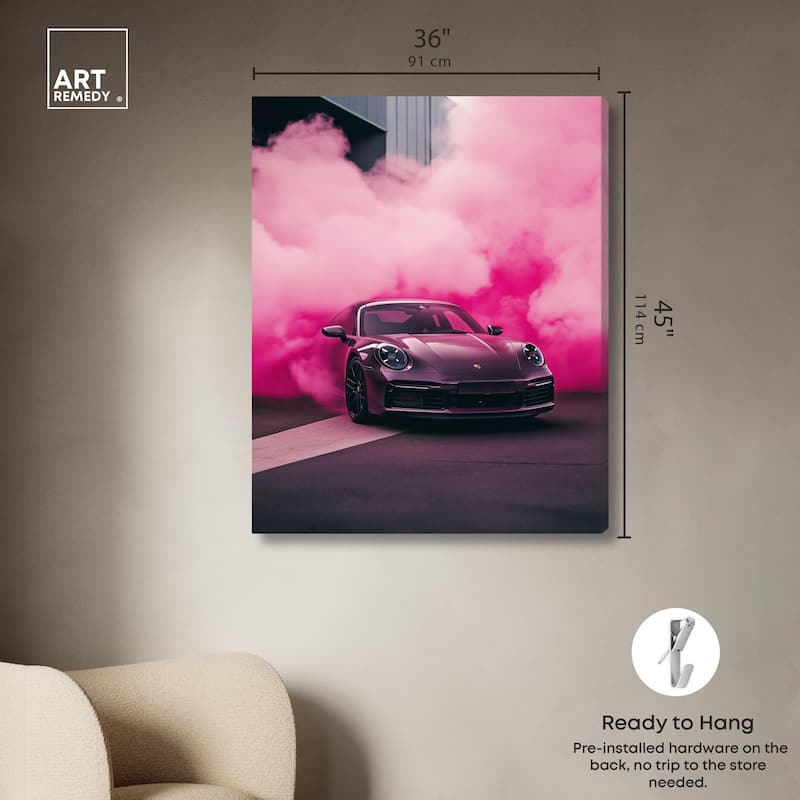 Turbocharged Pink Canvas by Art Remedy, Gallery Wrapped