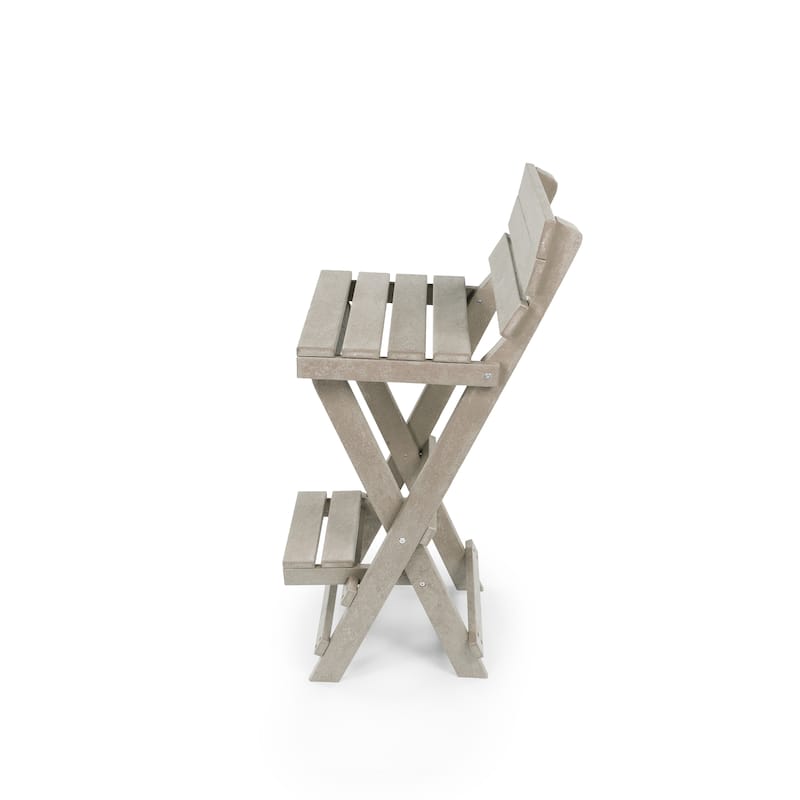 Key West Fully Assembled All-Weather Recycled HDPE Outdoor Folding Bar Stool