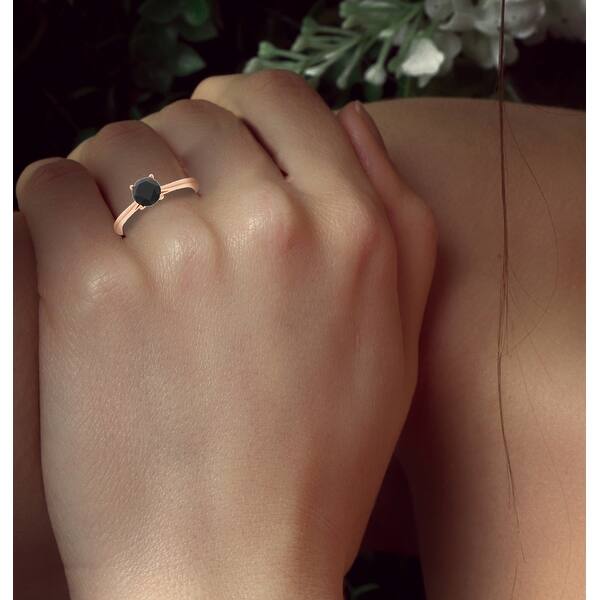 Shop Prism Jewel 1 25 Carat Round Black Diamond Prong Set Solitaire Engagement Ring On Sale Free Shipping Today Overstock 14599274
