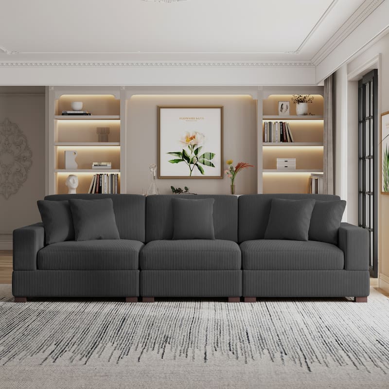 Modern Oversized Modular Sectional Sofa Set With Pillows