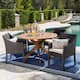 Owen Wood and Wicker 5-piece Dining Set by Christopher Knight Home