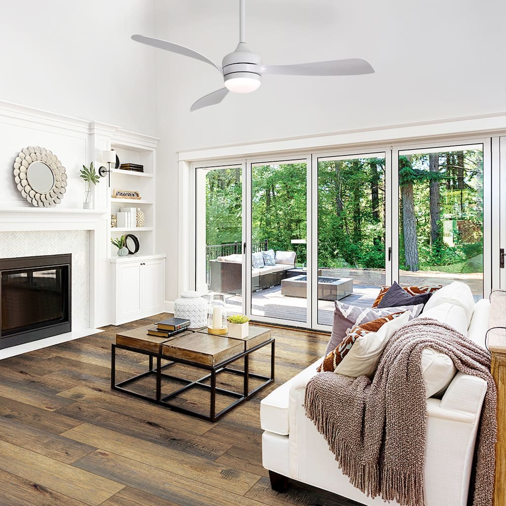 52-Inch Ceiling Fan With 3 ABS Blades, Remote Control - White