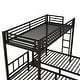 preview thumbnail 11 of 10, Detachable Triple Bunk Bed Frame Convertible 3 Twin Platform Beds with Storage Shelves, Headboard, Ladder and Safety Guardrails