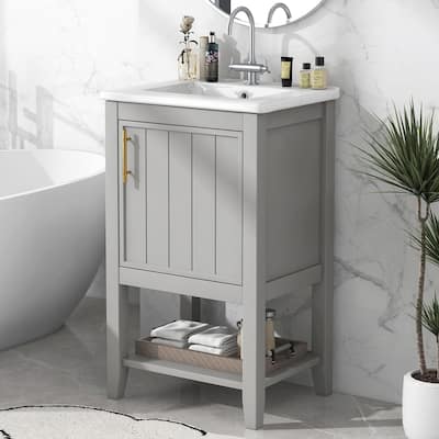 20" Bathroom Vanity with Soft-Closing Door and Storage Shelf