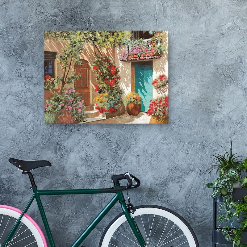 Il Cortile e i Fiori Light by Guido Borelli Canvas Art Print