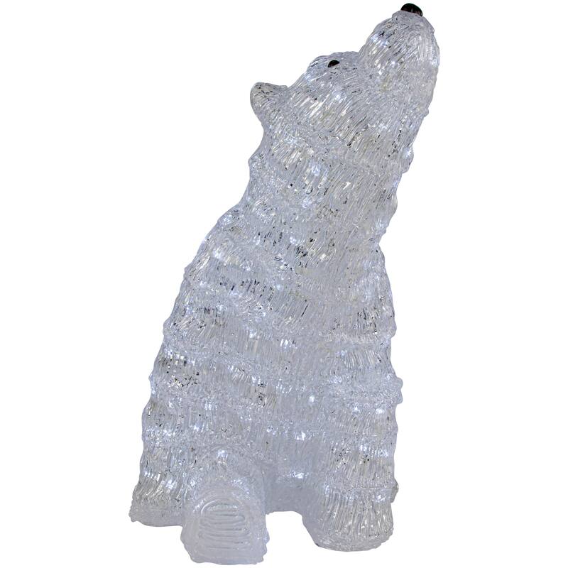 18.5" Lighted Acrylic Polar Bear Christmas Display Decor