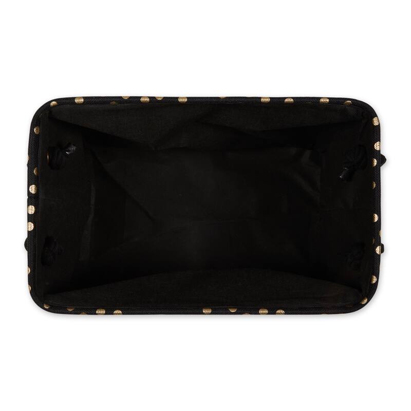 Polyester Bin Dots, Gold-Black Rectangle Medium 16x10x12 - 16x10x12"